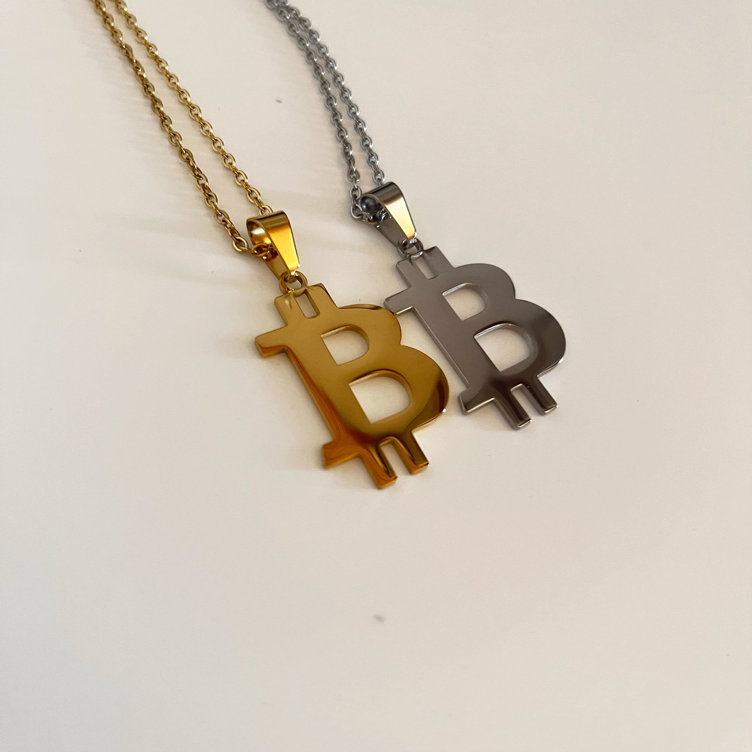 BTC necklace chain with letter B