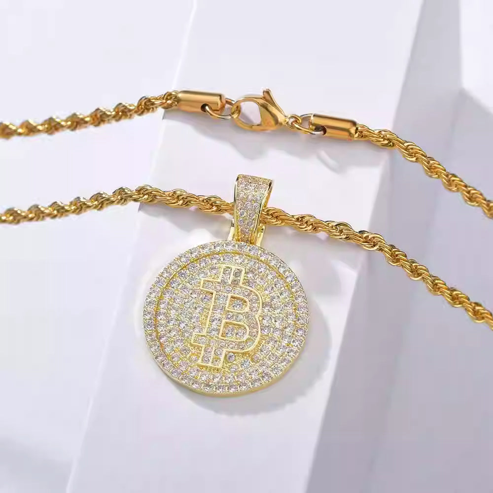 BTC Golden Crystal Necklace