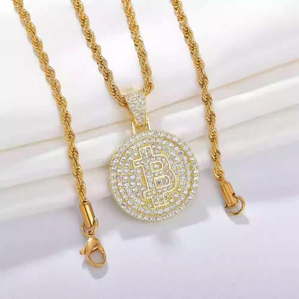 BTC Golden Crystal Necklace