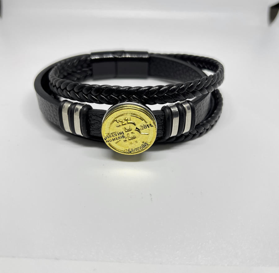 Golden Bitcoin bracelet
